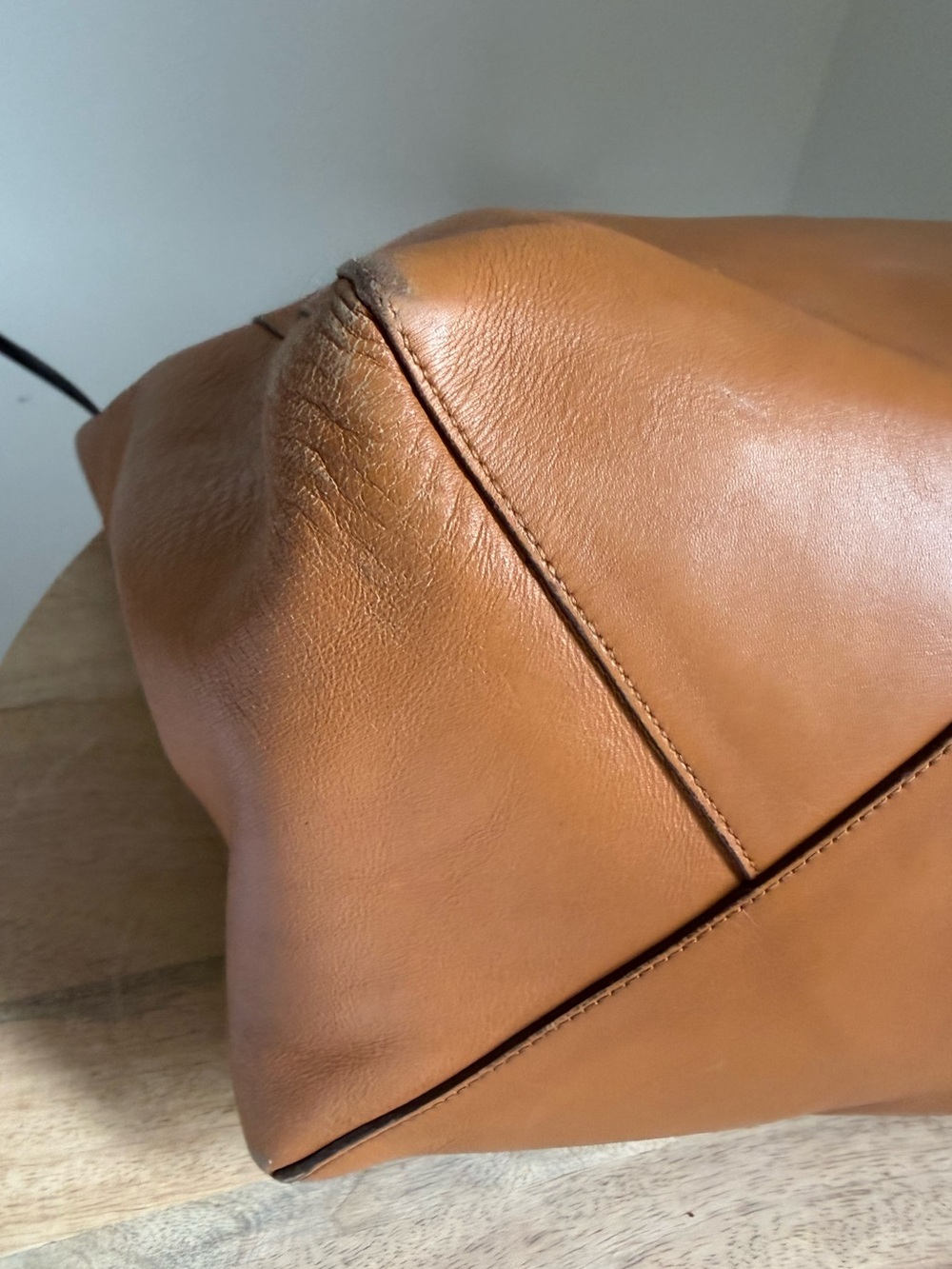 Vince Leather Tote - Snap Closure Smooth Carryall - Picture 8 of 14